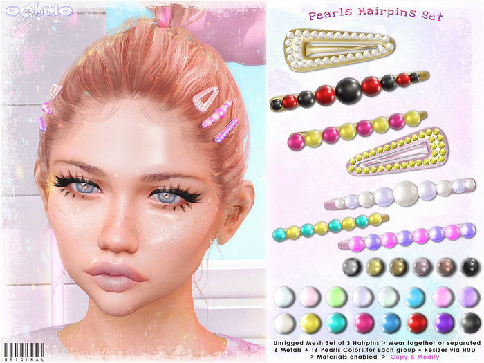 [ bubble ] Pearls Hairpins Set