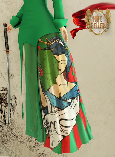 [HS] Geisha Gown Dress [Green]