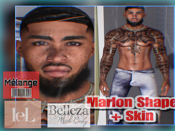Melange- Marlon Shape + Skin Lelutka Luka Belleza Jake