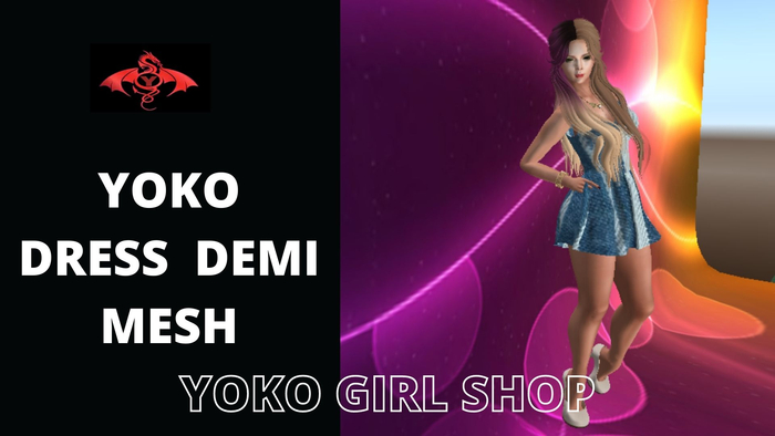 [Y] YOKO DRESS DENIM MESH-BOX