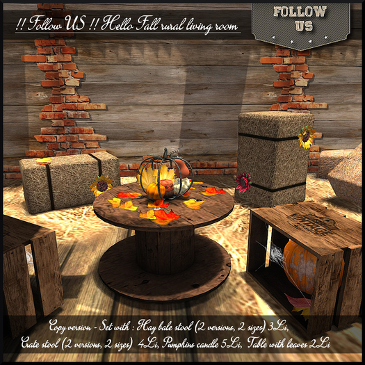 !! Follow US !! Hello Fall - Rural living room COPY BOX
