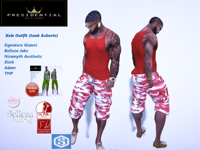 PD Kole Red Tank & Shorts