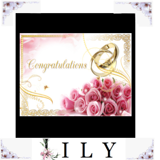 L i l y - Wedding Congratulations Card set
