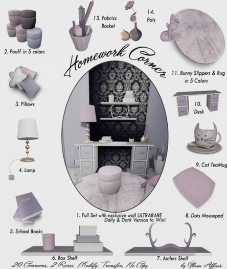 GA - (HomeworkCorner) Slippers&Rug Blue