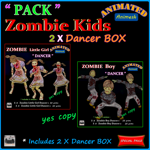 Pack Zombie Kids 2 X Dancer BOX