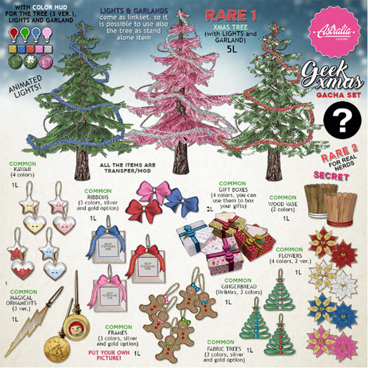 Astralia - Fabric tree ornament (red)