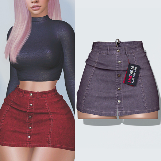 Amataria - Jeans Skirt "Karma" - floral
