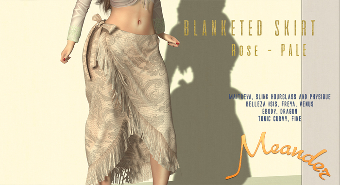 M/M Blanketed Skirt - Roses Pale