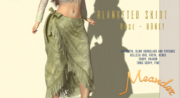 M/M Blanketed Skirt - Roses Honey