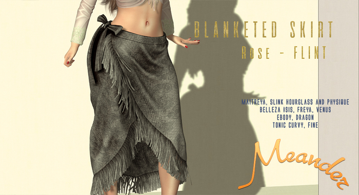 M/M Blanketed Skirt - Roses Flint