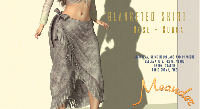 M/M Blanketed Skirt - Roses Cocoa