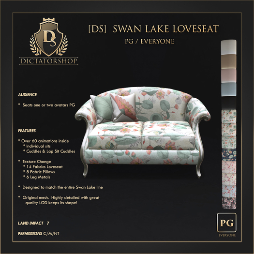 [Ds] SWAN LAKE Loveseat PG