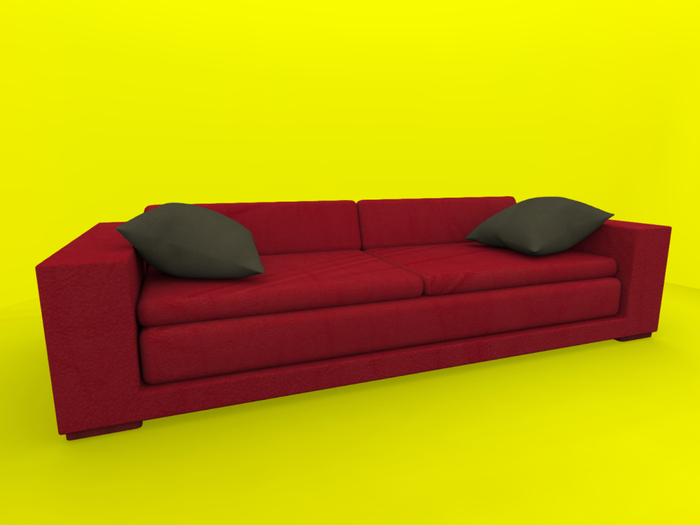 MESH Sofa Red Leather CFM