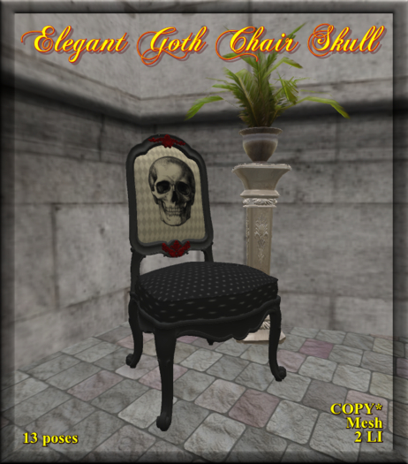 Elegant Goth Chair Skull