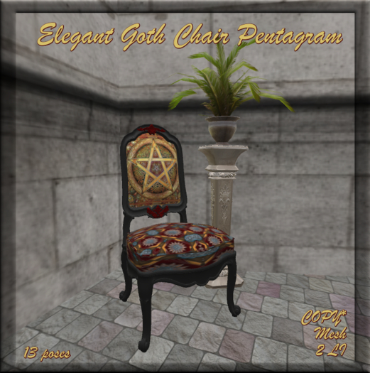Elegant Goth Chair Pentagram