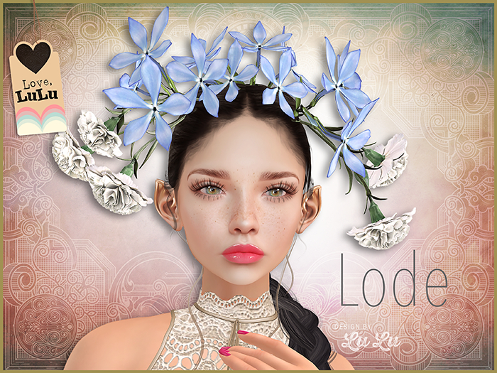 *LODE* Head Accessory - Carnation [white blue]