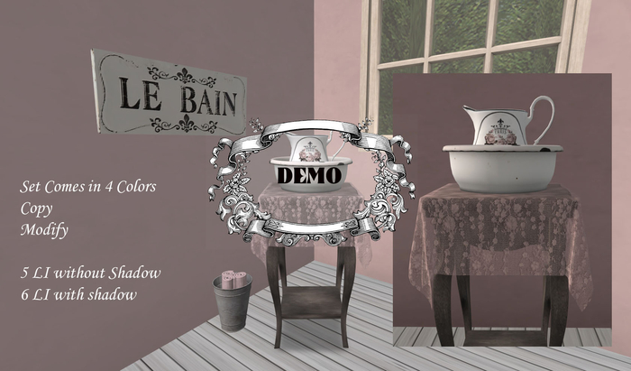 Victorian Wash Stand Set DEMO In Pink Only