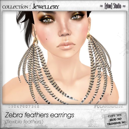 [ glow ] studio - Zebra feathers earrings