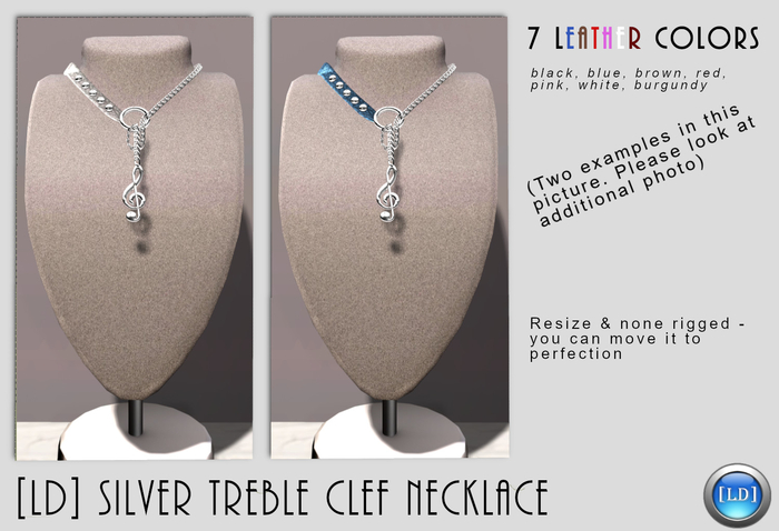 [LD] Silver Treble Clef Necklaces
