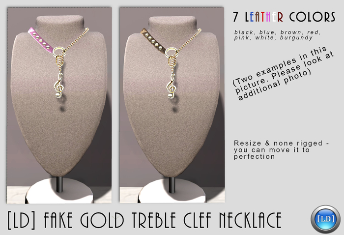 [LD] Fake Gold Treble Clef Necklaces
