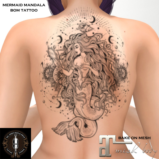 WL-Mermaid Mandala Bom Tattoo-Maitreya