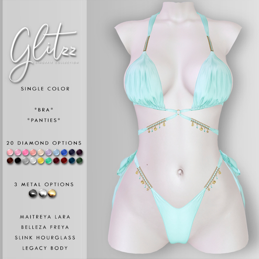 [Glitzz] Homkary Bikini Set - Turquoise