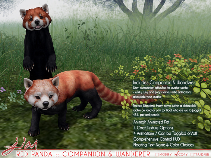 JIAN Red Panda Companion & Wanderer Unpacker HUD