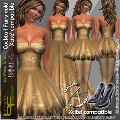 Babele Fashion Cocktail Fairy Gold