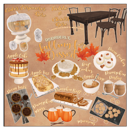 DISORDERLY. / Falling for Desserts / Table & Chairs / RARE