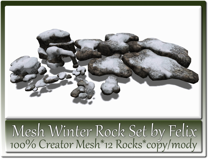 Mesh Winter Rock Set by Felix 12 Rocks copy-mody