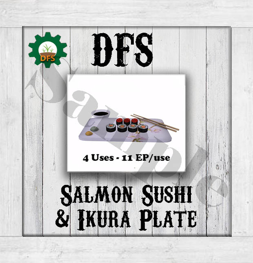 THF WHITE DFS Salmon Sushi %26 Ikura plate