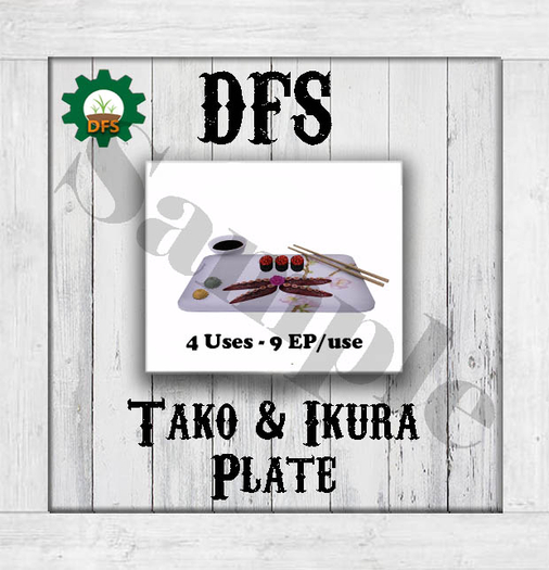 THF WHITE DFS Tako %26 Ikura Plate