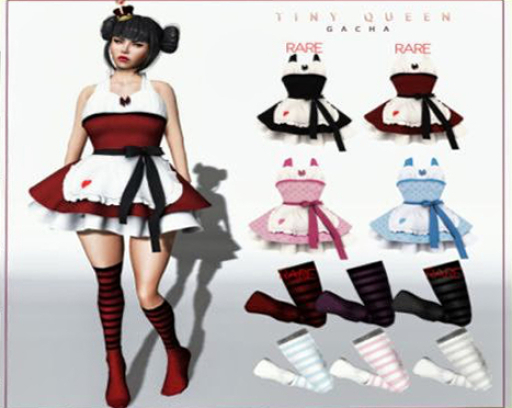 [LF] Queen Striped Socks Red&Black RARE