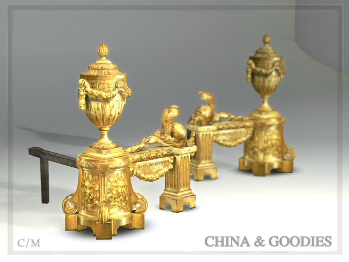 Ormolu Andiron "Olympie" -C&G-