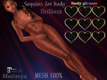 InStyl -mesh Sequins for body white Brilliant-HUD colo-Maitreya