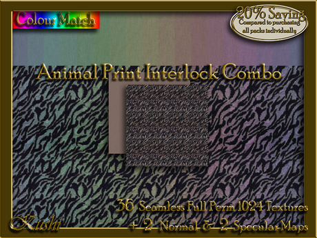 Second Life Marketplace - Animal Print Interlock Combo Seamless Textures