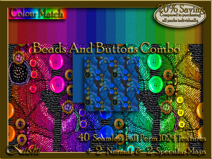 Beads And Buttons Combo Seamless Texture Set