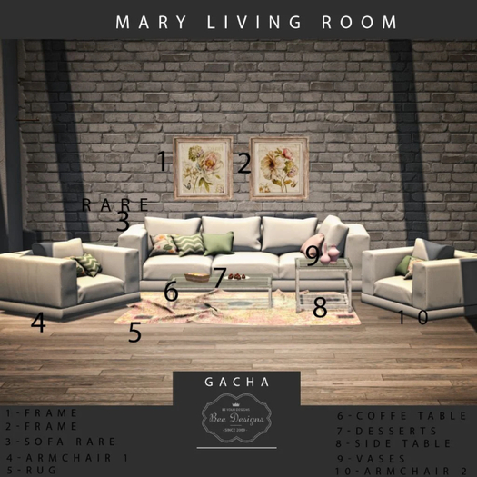 Bee Designs Mary Living room 3 RARE