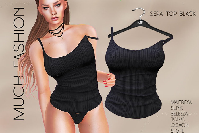 MUCH FASHION -SERA  TOP BLACK