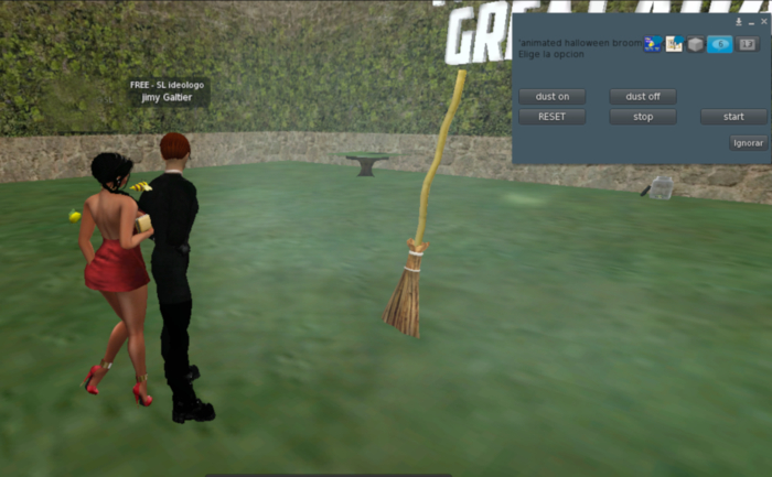 animated halloween broom
