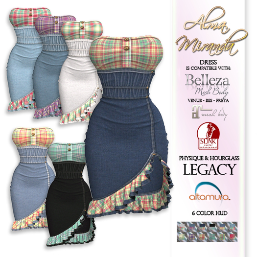 .: AlmaMiranda :. Denim & Plaid Casual Dress
