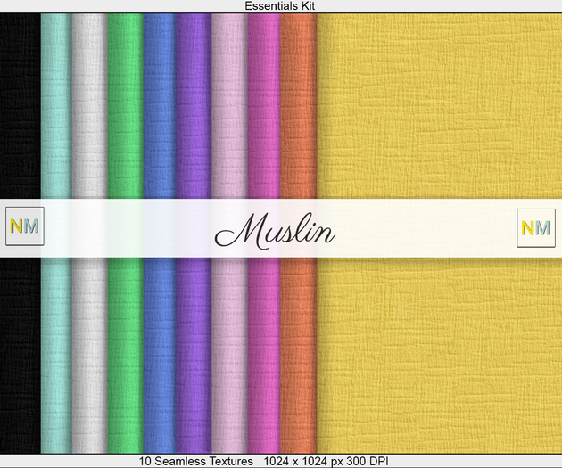 Muslin Cotton Essentials Kit 10 Seamless Textures NM