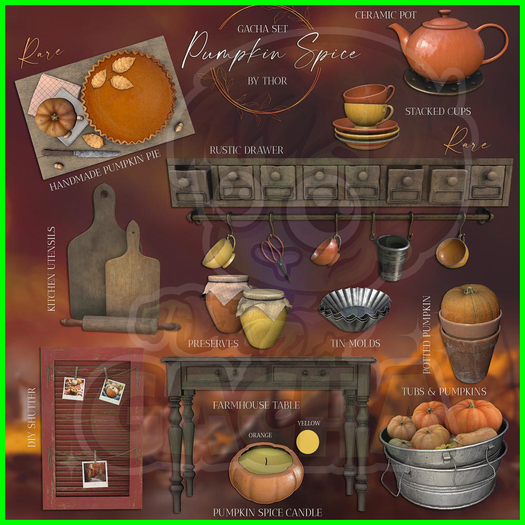 ..::THOR::.. Pumpkin Spice Gacha - FULL SET + RARES - (BOX)