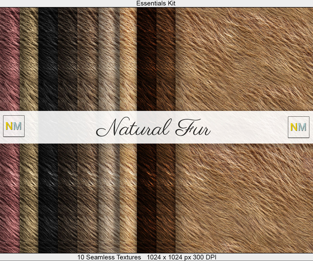 Natural Fur Essentials Kit 10 Seamless Textures NM