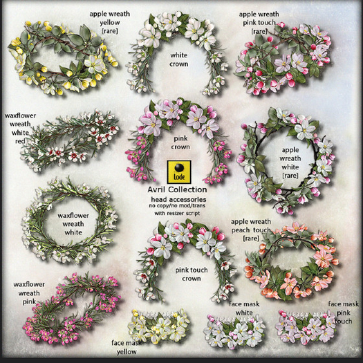 *LODE* Head Accessory - Avril Floral Face Mask [white]
