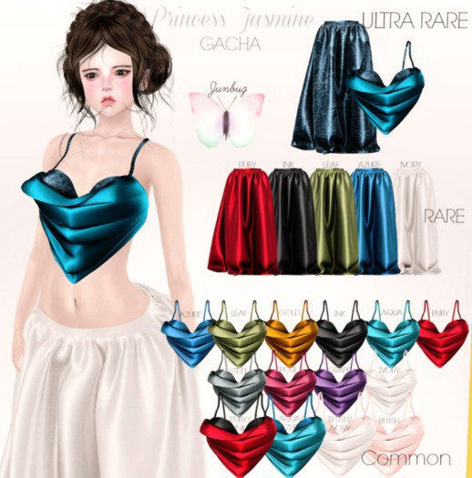 *{Junbug}* Princess Jasmine Top [Aqua/Azure] - Maitreya