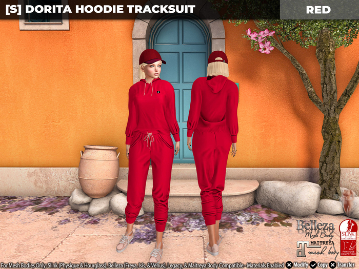 [S] Dorita Hoodie Tracksuit Red