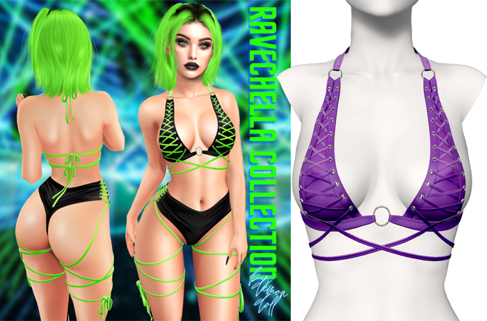 Demon Doll - Ravechella Bra  Dark Purple