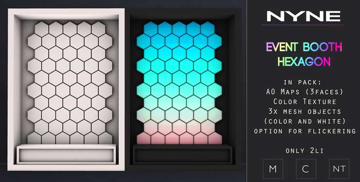 [NYNE] Wall Display - Event Booth - hexagon
