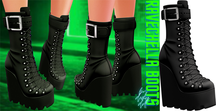 Demon Doll - Ravechella Boots Onyx